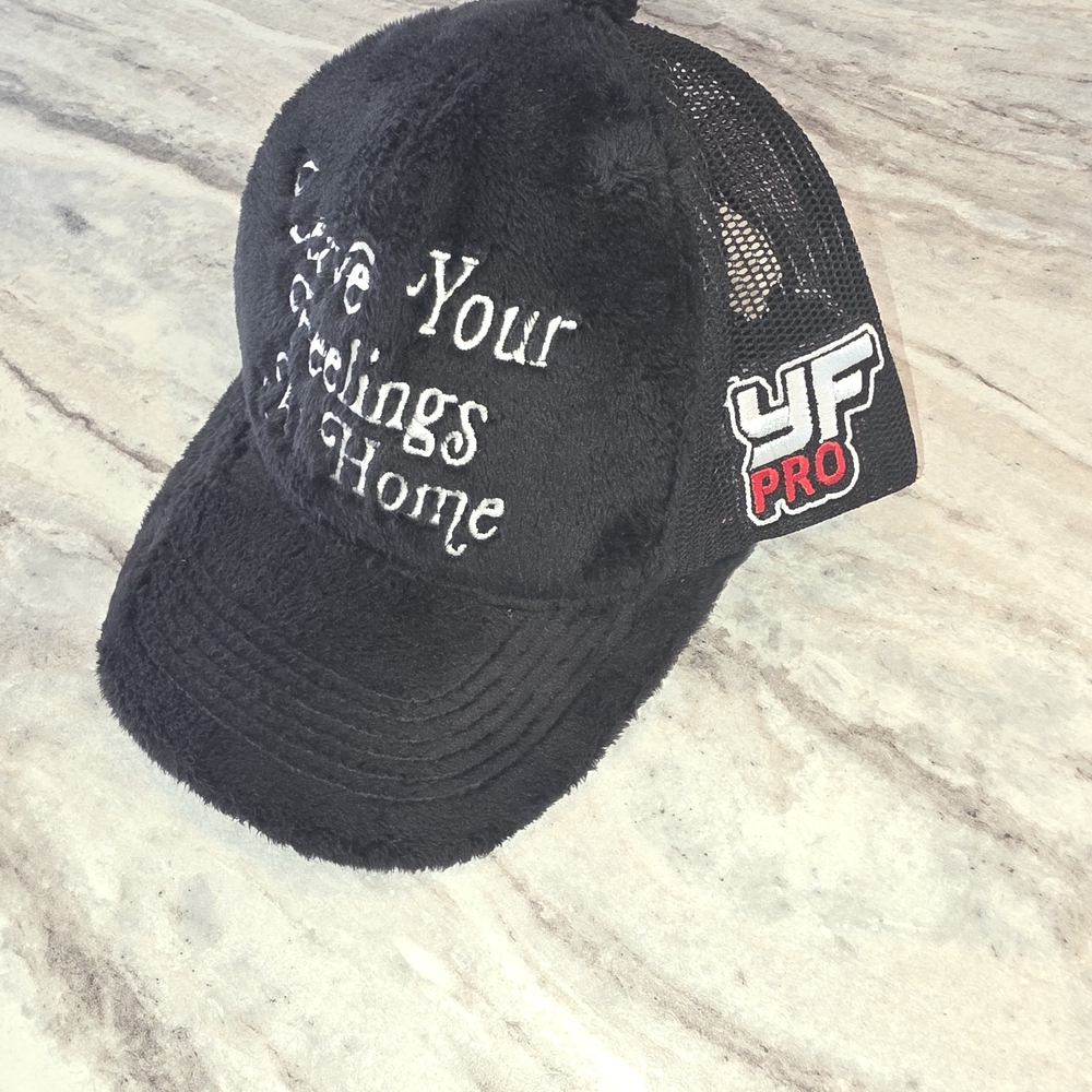 Black Mesh Back Cap with Embroidered Design